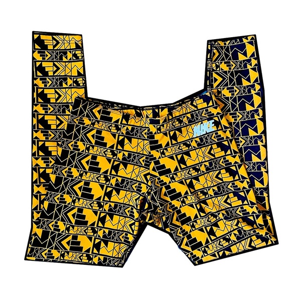 Nike Women’s Leggings Yoga Pant Aztec Print Orange & Black Boho Western Fall M - Picture 3 of 9